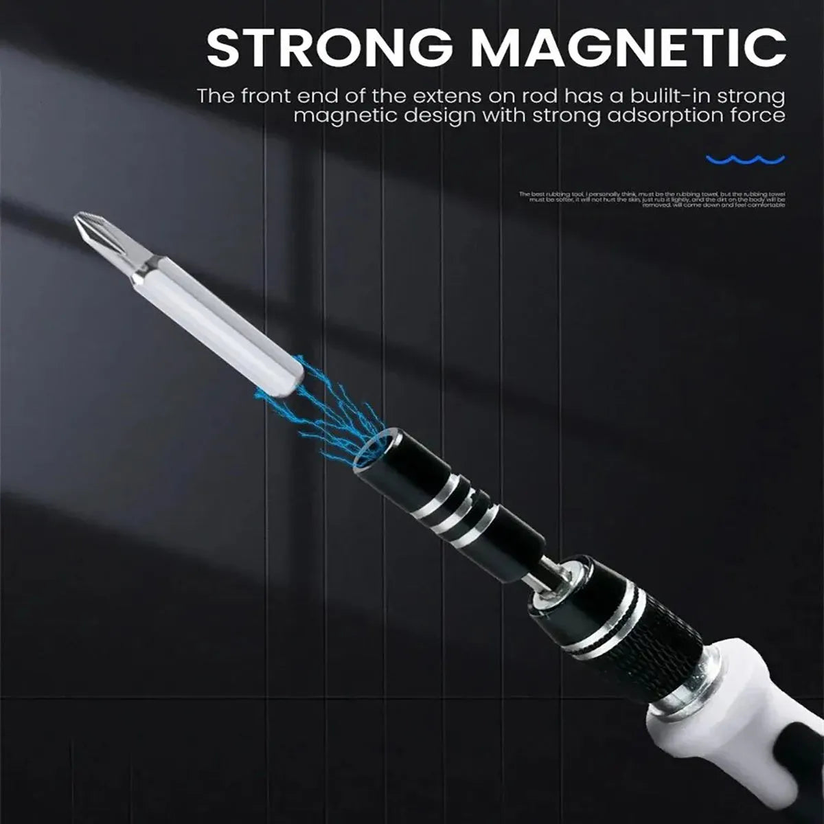 115-in-1 precision screwdriver set with 91 metal bits, magnetic tips, extension bar, and ergonomic handle in a sturdy case