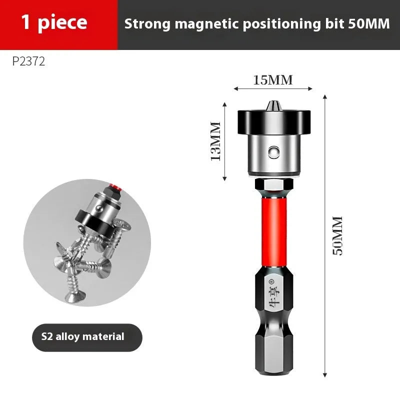 50mm S2 steel strong magnetic positioning bit for electric screwdrivers with high concentricity