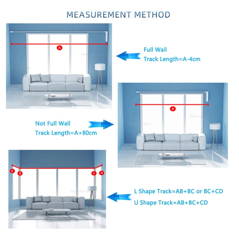 Smart curtain electric motor system with aluminium track and remote control for voice-operated automation