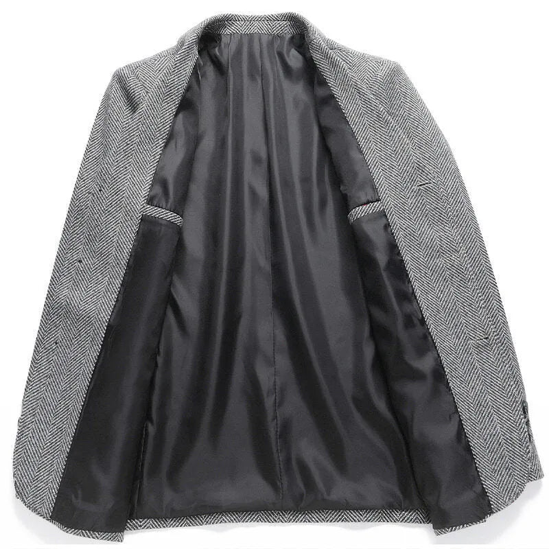 Men's loose fit polyester coat for spring and autumn in solid colours