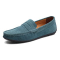 Men's suede casual shoes in British plus sizes with flat rubber soles and round toe design