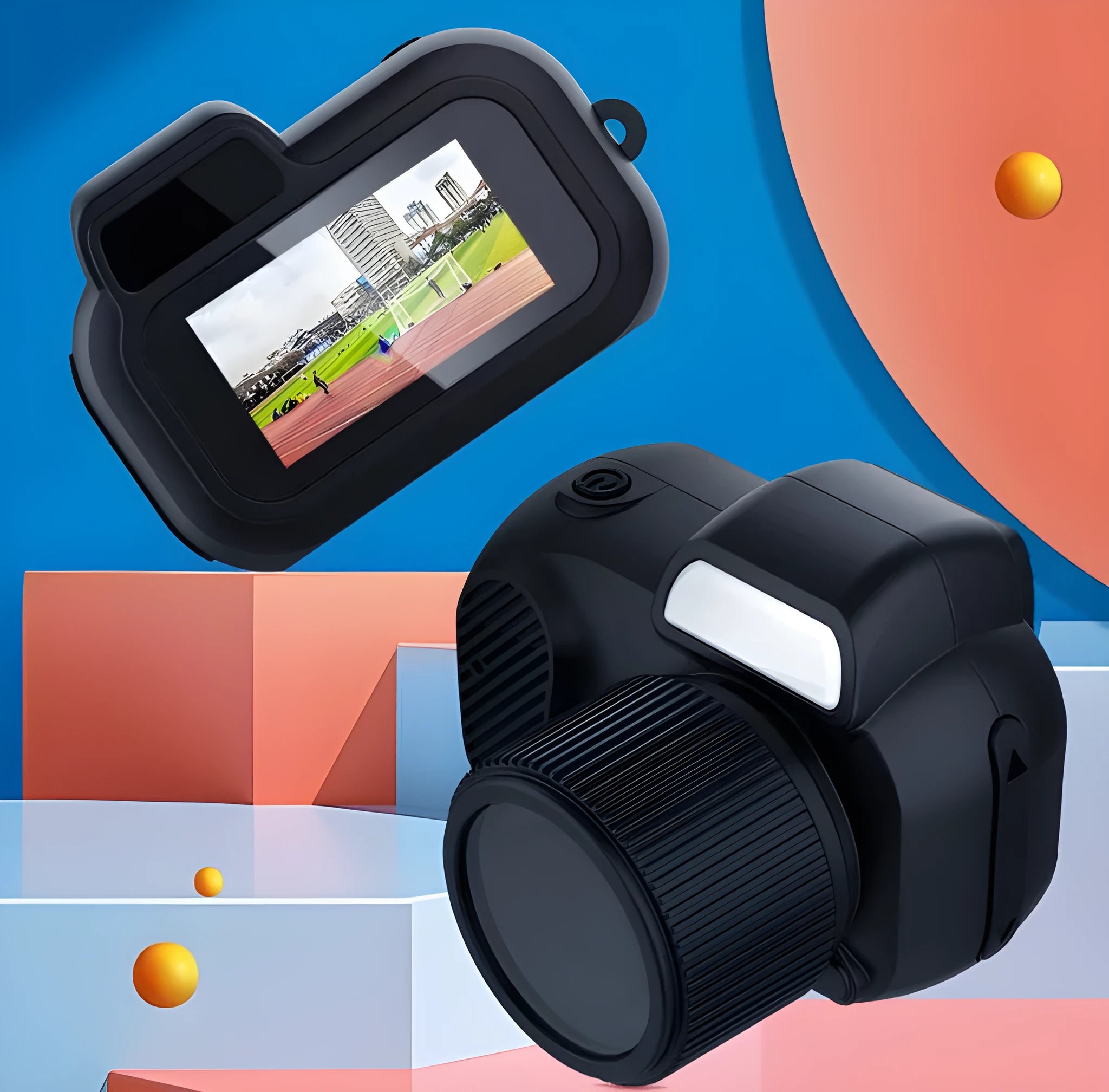 Black Y3000 HD outdoor sports camera with small screen, compact rectangular body.