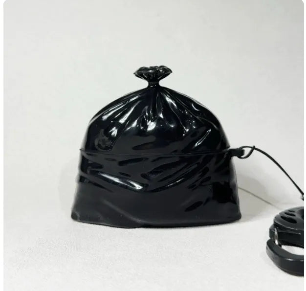 Original black silicone trash bag earphone case, universal soft shell handmade protective cover