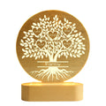 USB night light with UV printed family tree design and colour options