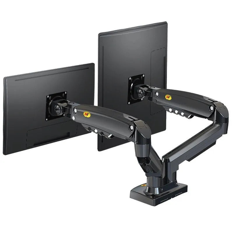 Dual screen monitor bracket with aluminium alloy construction and VESA mounting compatibility