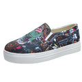 Women's casual canvas slip-on shoes with flat rubber soles in multiple colour options