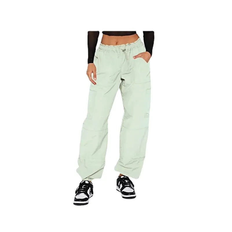 Multi-bag straight leg cargo casual pants in a loose fit, shown in a neutral colour.