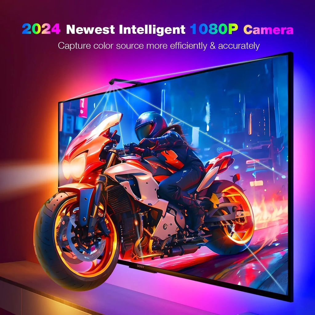 5 metre RGB ambience light strip with screen synchronisation for computer gaming rooms
