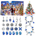 Zinc alloy Christmas advent calendar countdown set with bracelet blind box in flip vertical blue finish