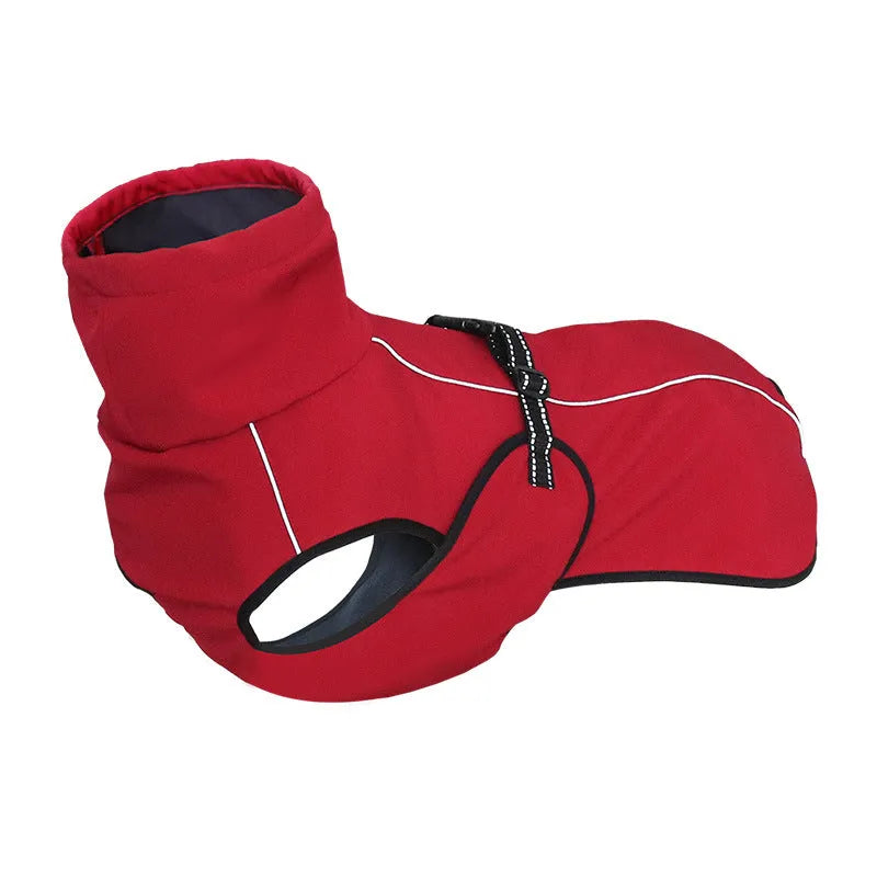 Waterproof double-layer insulated pet dog coat polyester outerwear gray red available sizes XS to XL