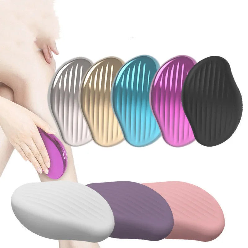 Manual glass hair removal device with nano crystal surface in matte finish for whole body shaving