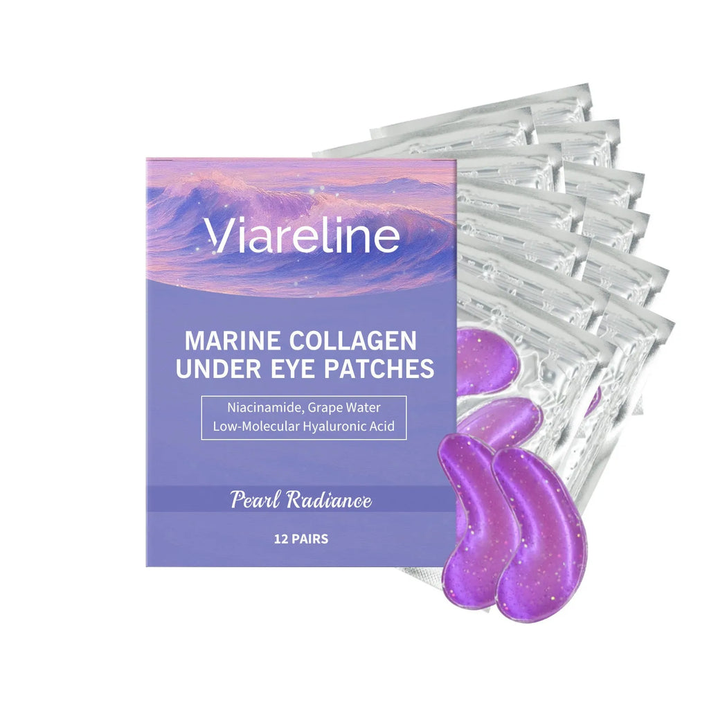 Collagen eye mask 12-pack with hyaluronic acid and grape water ingredients