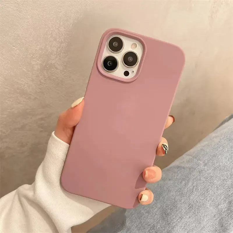 All-inclusive liquid silicone phone case for Apple iPhone with frosted finish and shockproof protection