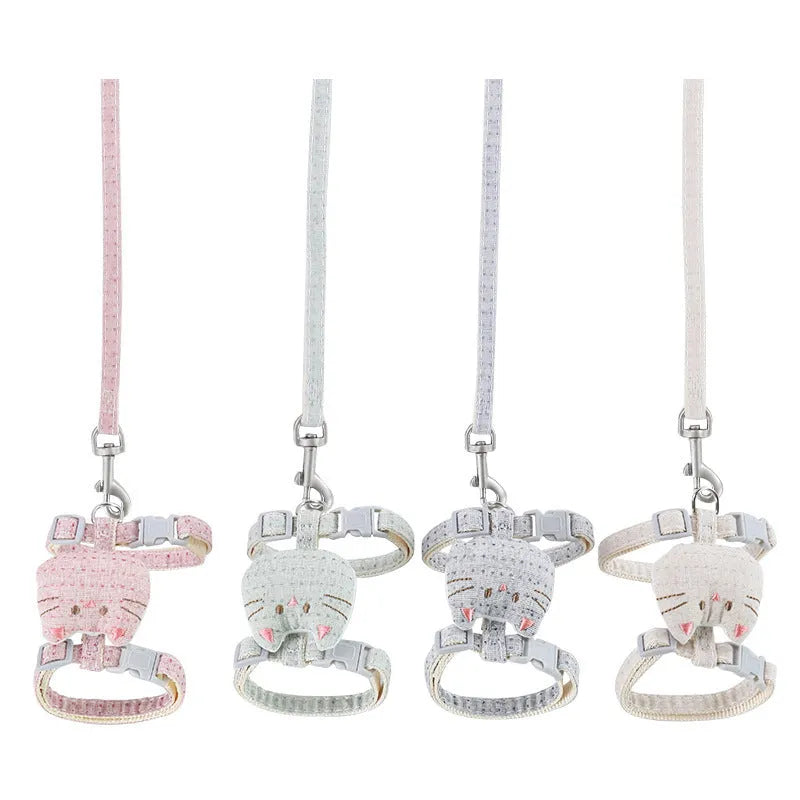 T-shaped cloth cat pulling rope toy in four colour options for interactive play