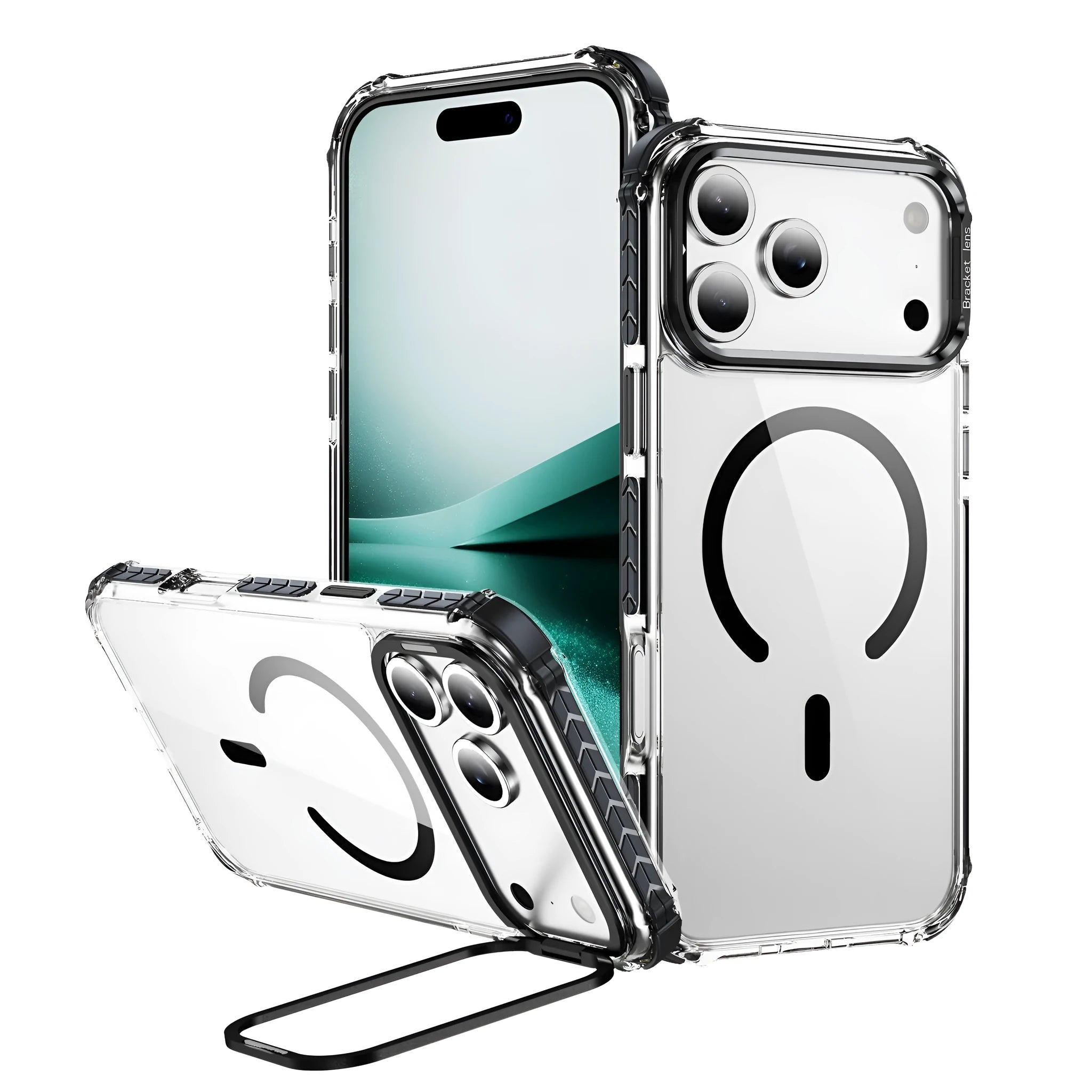 Rainbow No 1 transparent magnetic airbag phone case for Apple iPhone 16 Pro in multiple colours