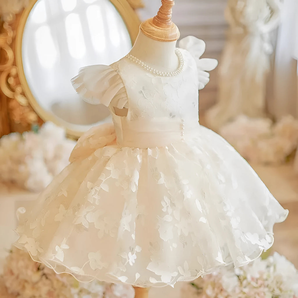 White girls princess dress with catwalk style, light luxury Western design, polyester fabric, suitable for heights 80-150cm
