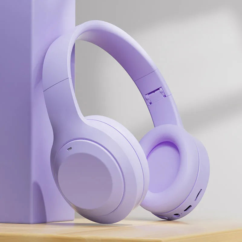 Headworn Bluetooth earphone with folding card design in khaki colour wireless e-sports gaming headset