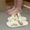 Women's black and white two-way wear sandals with thick soft back and injection moulded PVC soles