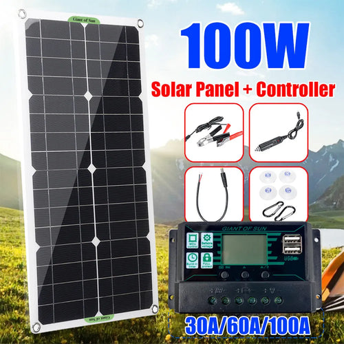 30W semi-flexible solar charging panel with USB output for outdoor device charging