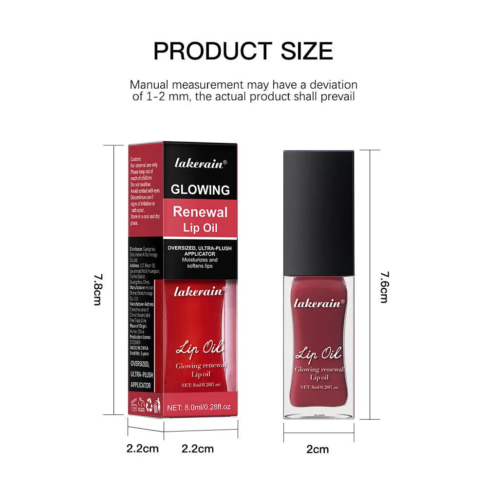 Lakerain Lip Gloss Oil tube in 8ml size with a glossy finish