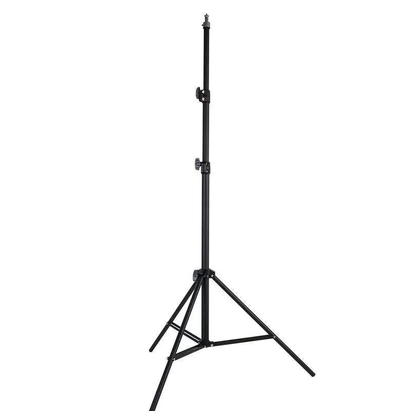 Frosted finish carbon steel tripod light stand with mobile phone holder mounted
