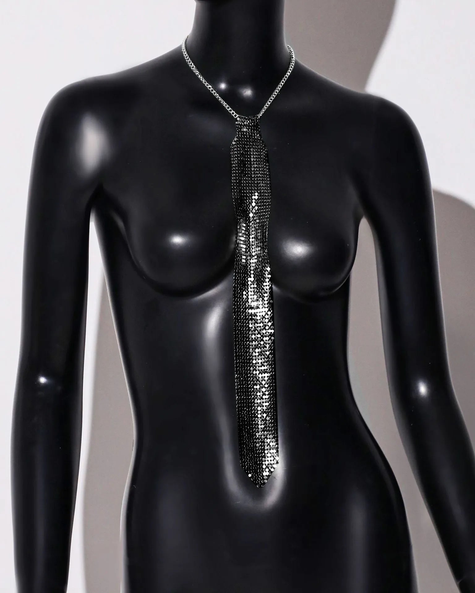 Silver metal sequins arrow-design bow tie for adult music festival or party wear