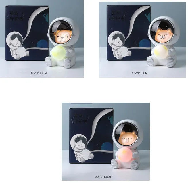 Starry sky animal night light with resin bear design and LED illumination