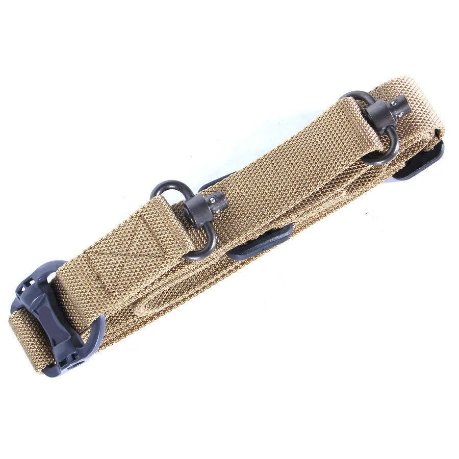 Tactical nylon multifunctional strap rope showing 150cm length in black, army green, and mud colour options