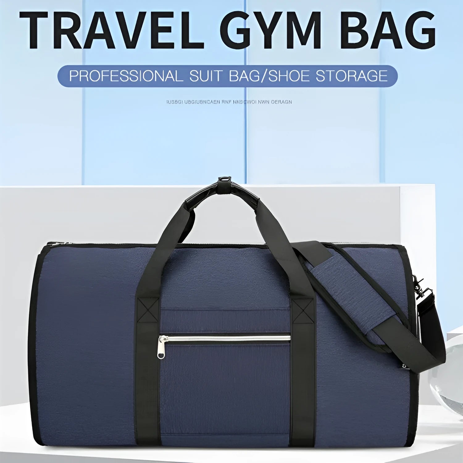 Oxford cloth multipurpose storage bag with dry-wet separation compartments in grey colour