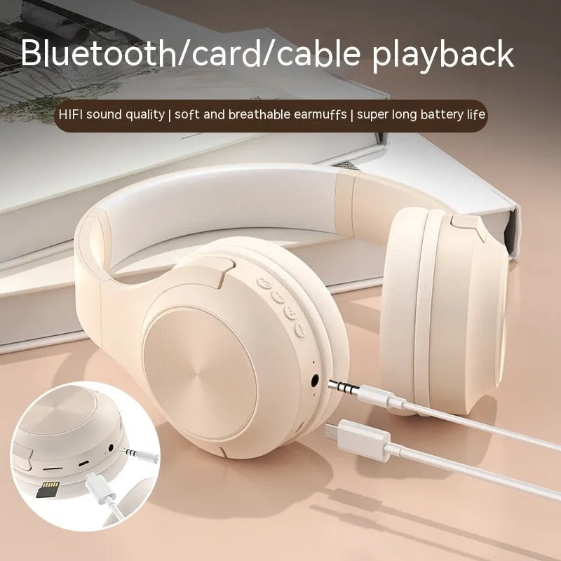 Creative design wireless Bluetooth headset shown in Ivory White, Chalk Black and Youth Green colour options.