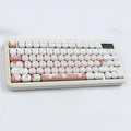 Set of colourful cartoon dessert cat key caps for a mechanical keyboard.