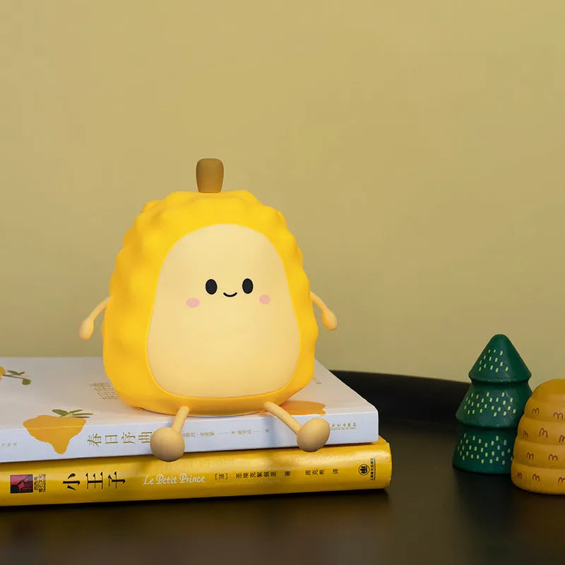 Durian silicone night light desk lamp with 1200mAh battery, 126x116x117mm, geometric cartoon design