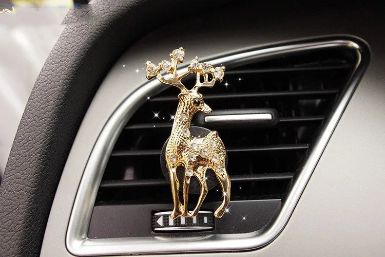 Alloy car fragrance clip for air vent in cartoon design options like crown and pumpkin car.