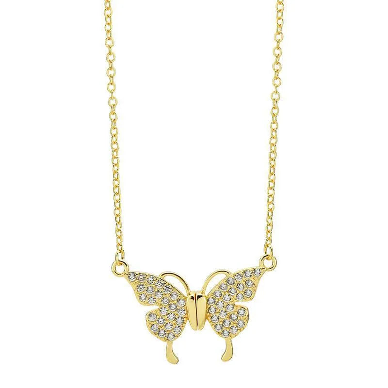 Titanium steel clavicle chain necklace with magnetic butterfly clasp in twisted chain design