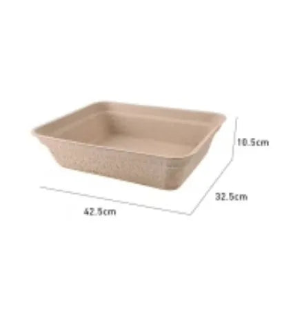 Brown disposable biodegradable cat litter box showing its small box design and waterproof construction.