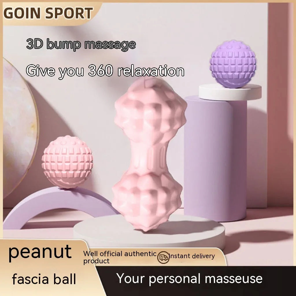 TPR foot massage ball in blue colour showing 6cm diameter with textured surface