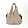 Apricot coloured cloth pet carrier handbag with shoulder strap for dogs and cats