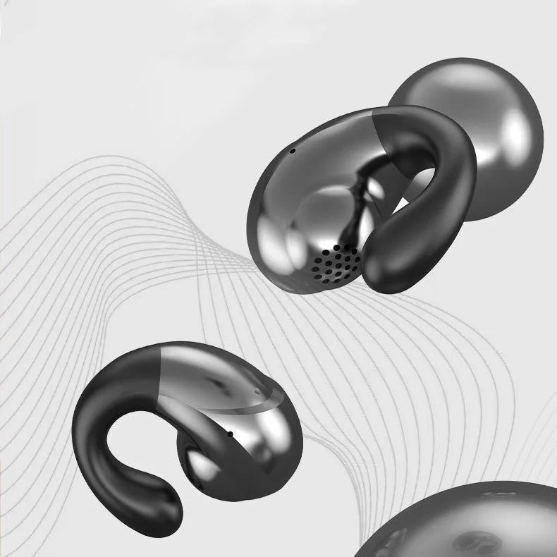 Wireless Bluetooth sports headphones with ear clip design in five colour options.