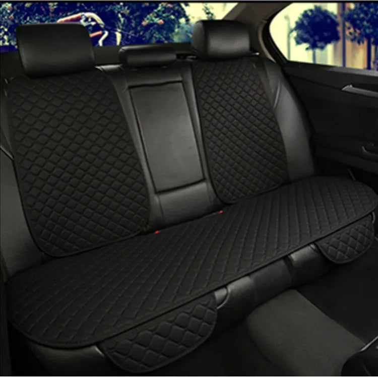 Linen car seat cushion showing colour options including warm cream, coffee and Lafite red variations