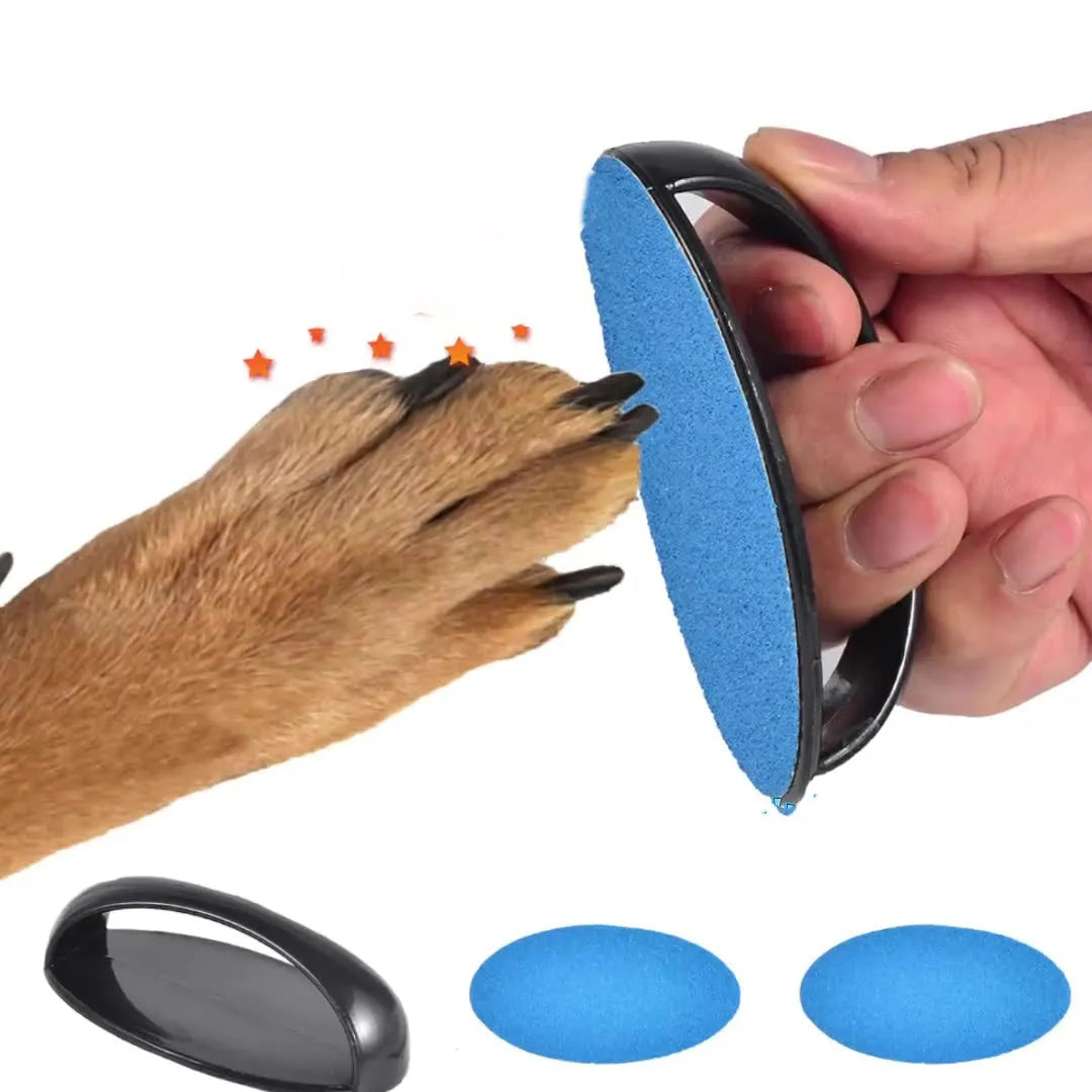 Upgraded dog nail scratch board with ergonomic handle in choice of four colours