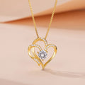 Heart shaped pendant necklace for women in rose gold, white, or yellow finish on a silver chain