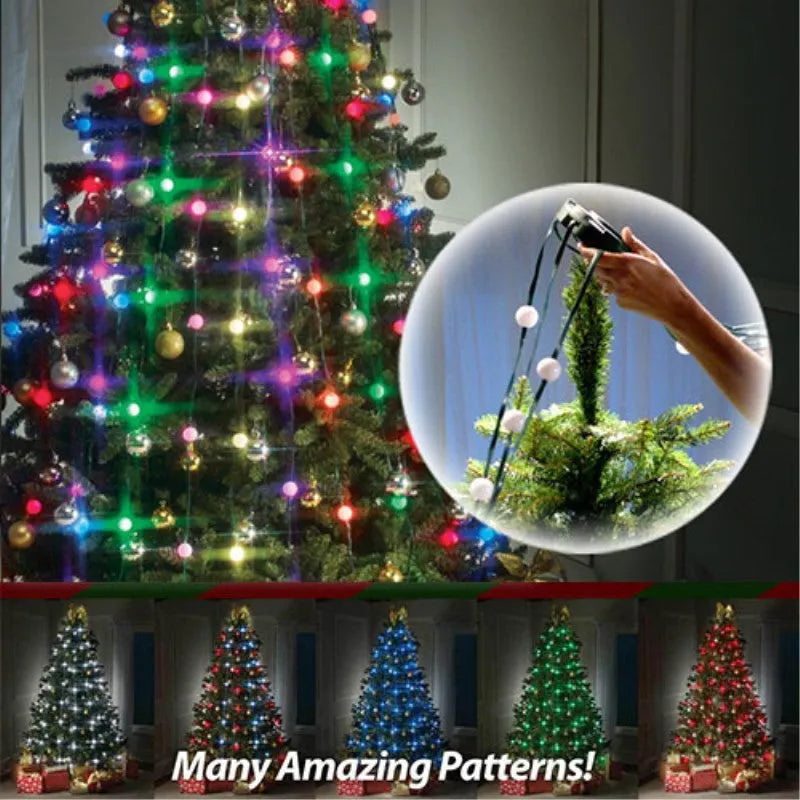 1.8 metre tall LED Christmas tree with 64 remote-controlled colour changing lights