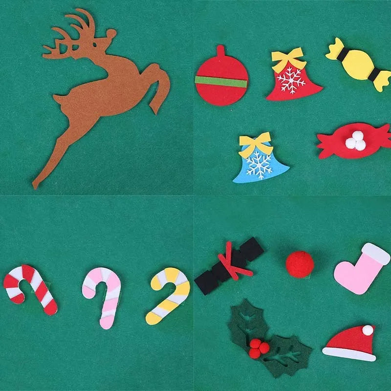 Felt Christmas tree and snowman holiday decoration in multiple styles for festive wall art