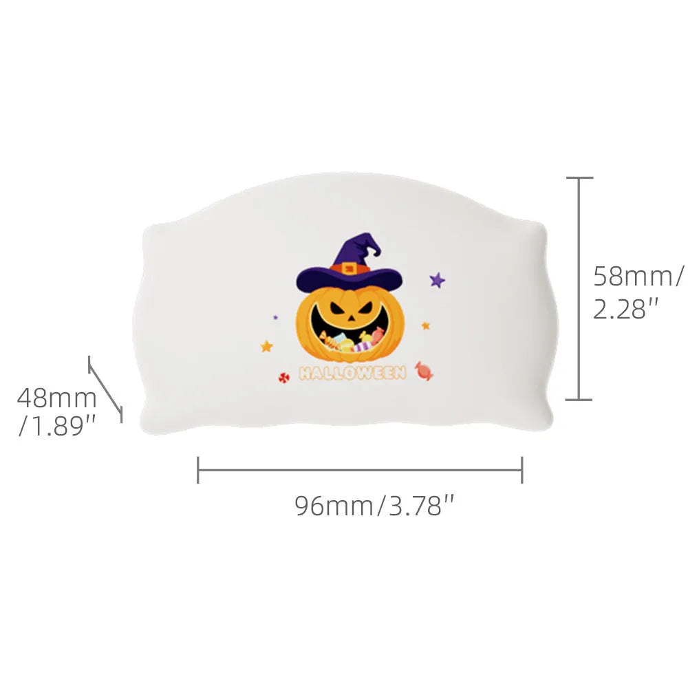 Cartoon Halloween doll table lamp in Magic Ghost design, showing warm light glow and USB-C charging port.