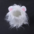 Pet lion headgear wig hat costume on cat with adjustable strap in black colour