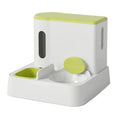 Automatic cat feeder with integrated water dispenser and double bowl system in grey colour