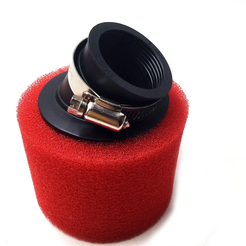 Double-layer sponge air filter for off-road motorcycles, straight mouth, 35mm-45mm inner diameter, red and black options