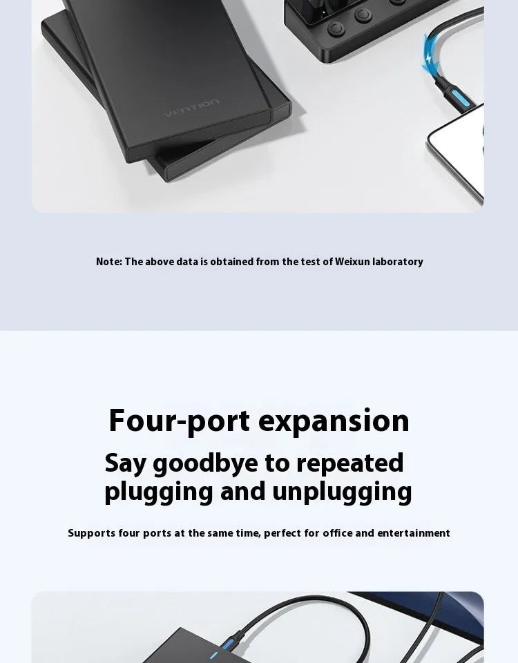 Vention USB 3.0 4-port extender docking station with 1 metre cable, multi-interface plug