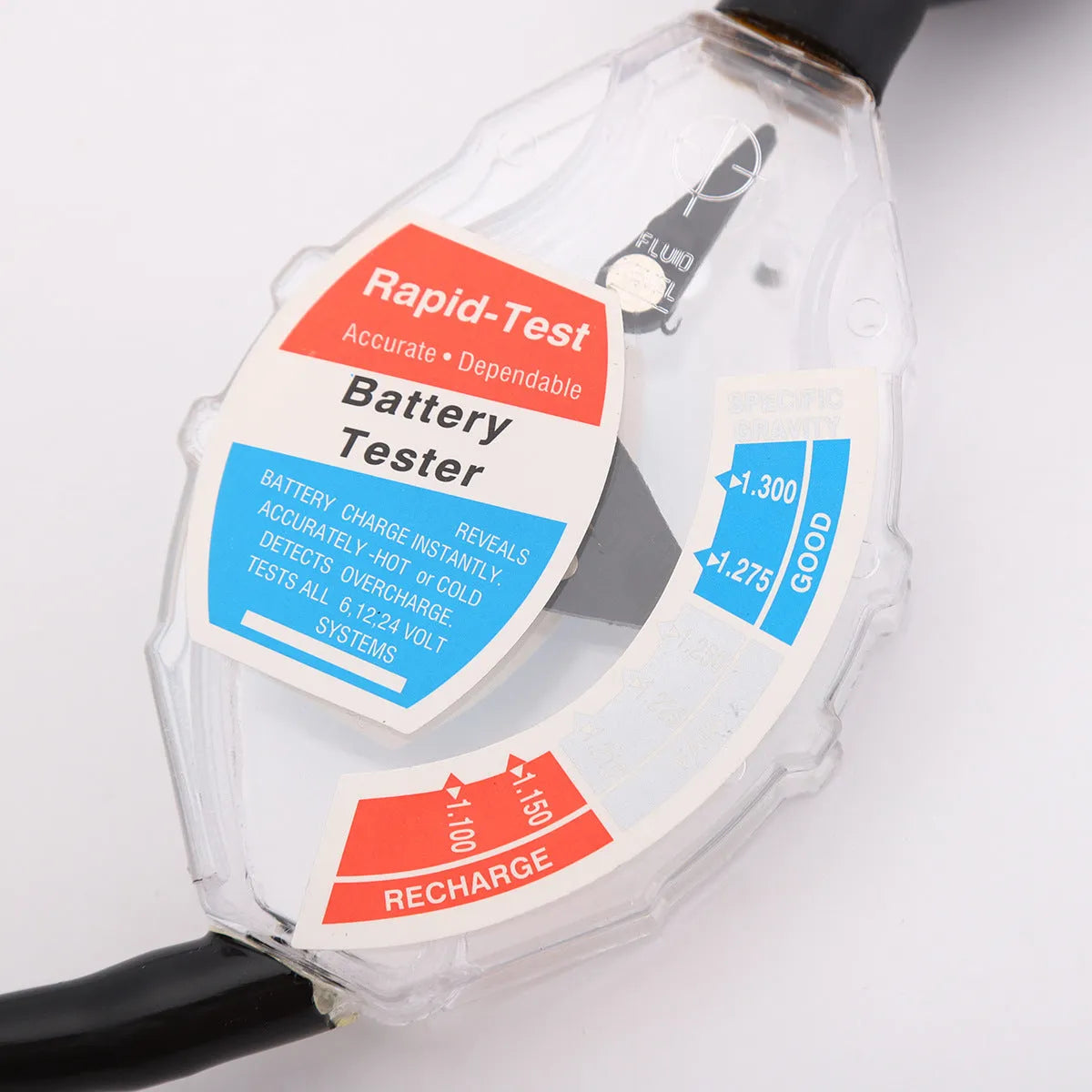 Handheld suction electrolyte hydrometer tool for testing lead-acid battery fluid density