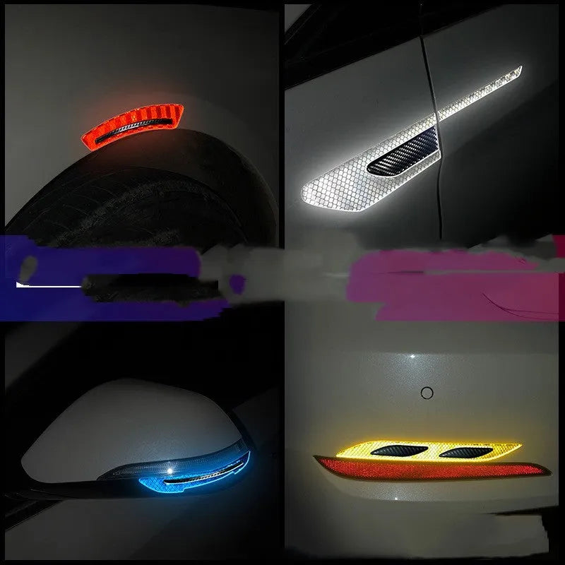 Blue reflective bumper protection strips for car wheels, 17mm wide resin construction